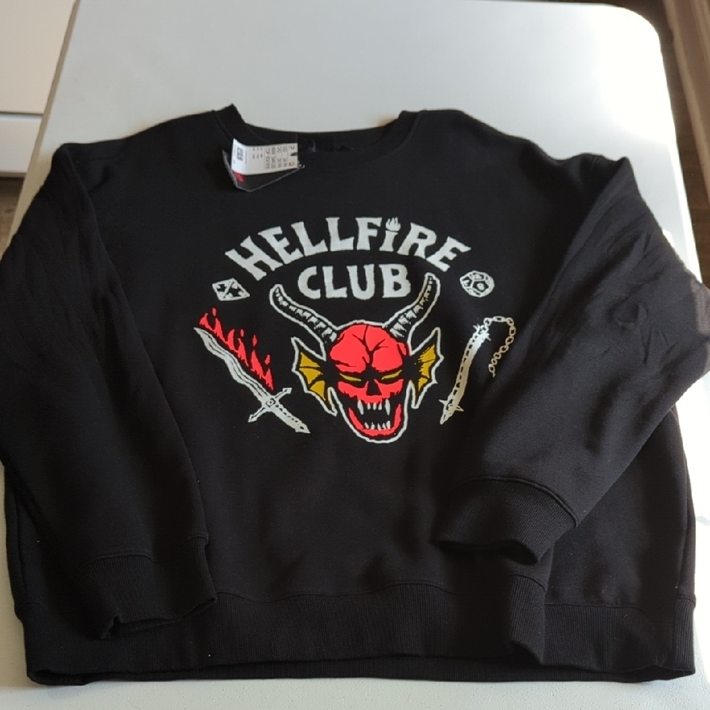 Hellfire Club Black Sweat Shirt XXL New With Tags!!! Awesome....